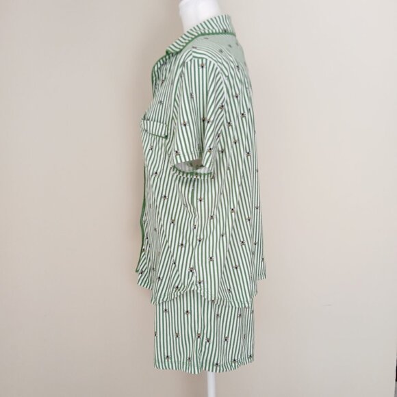 Kate Spade Green Striped Pajama Set Size Large - Picture 4 of 8